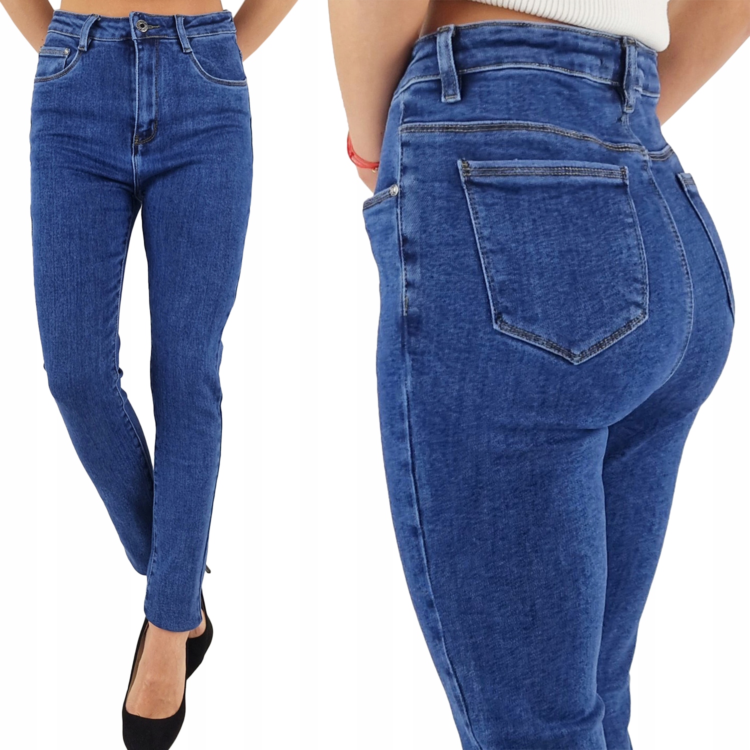 Spodnie Damskie Jeansowe Blue Plus Size