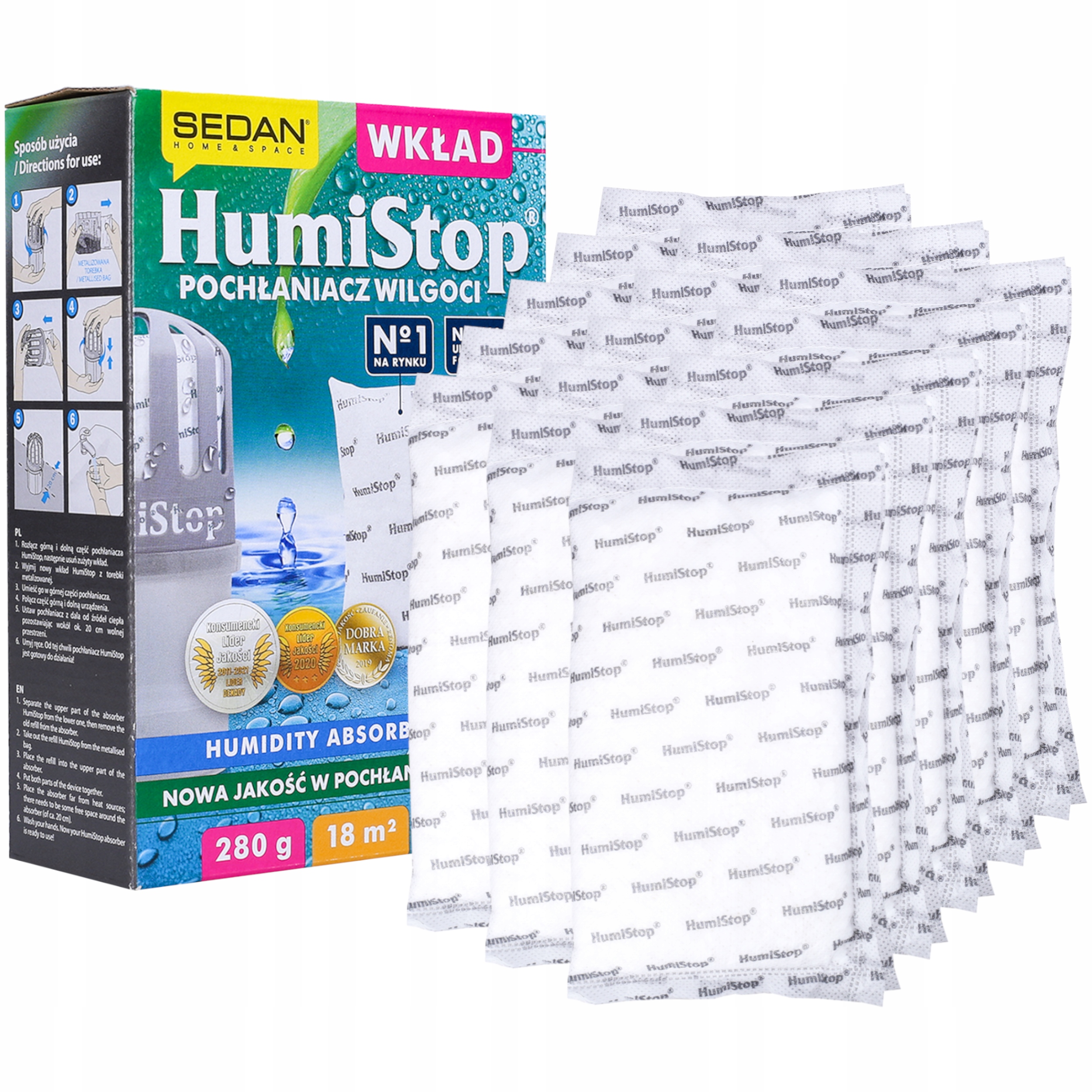 

15x Wkład 280g Pochłaniacz Wilgoci Humistop Sedan