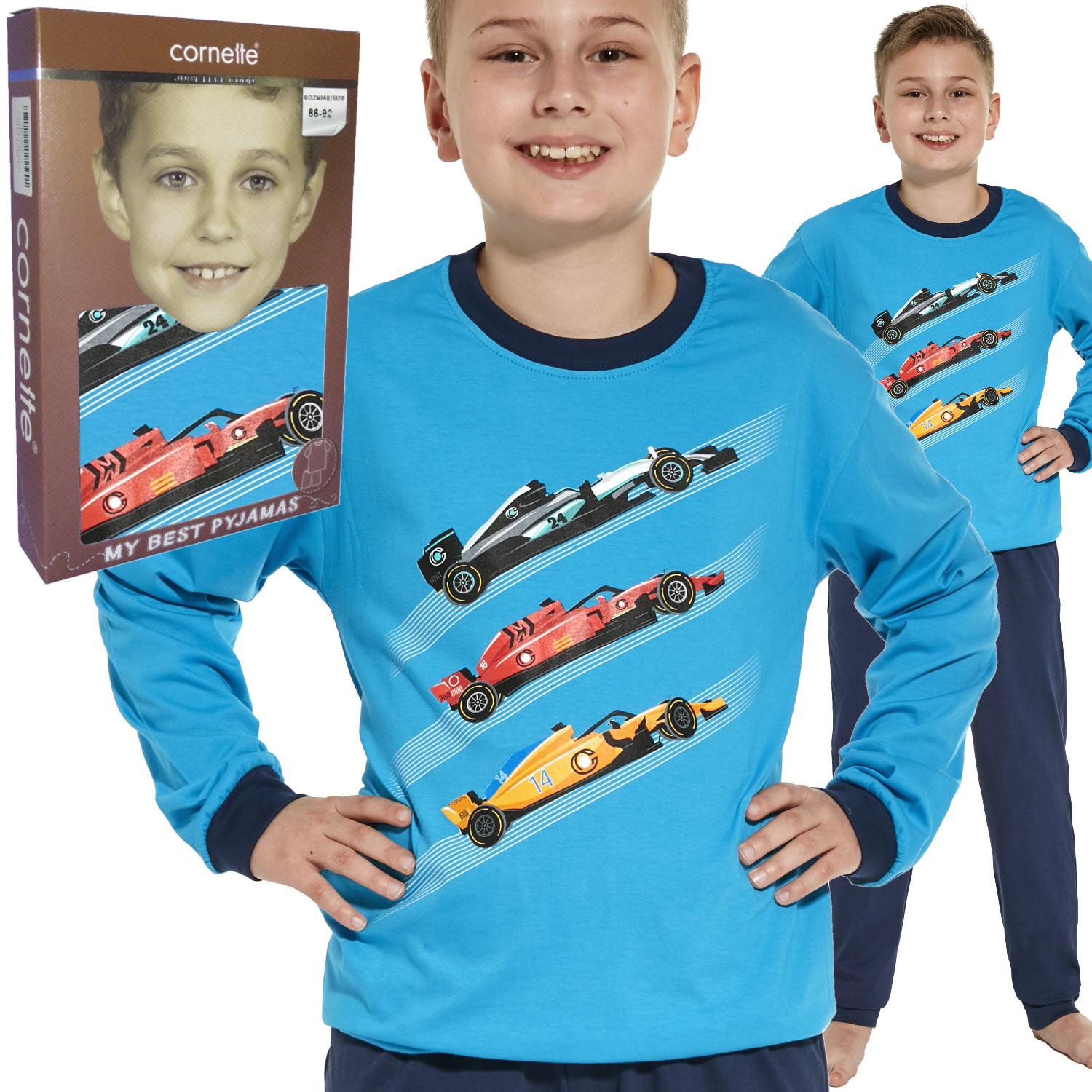 

Cornette piżama chłopięca 267/133 Race turkus