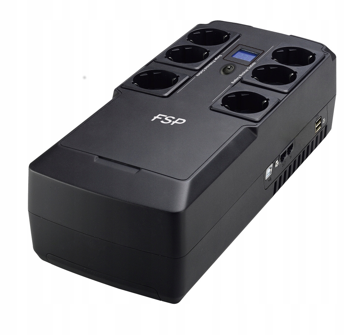 Fsp Ups NanoFit 800, 800 Va 480 W, 2xUSB power, LCD, RJ45, offline