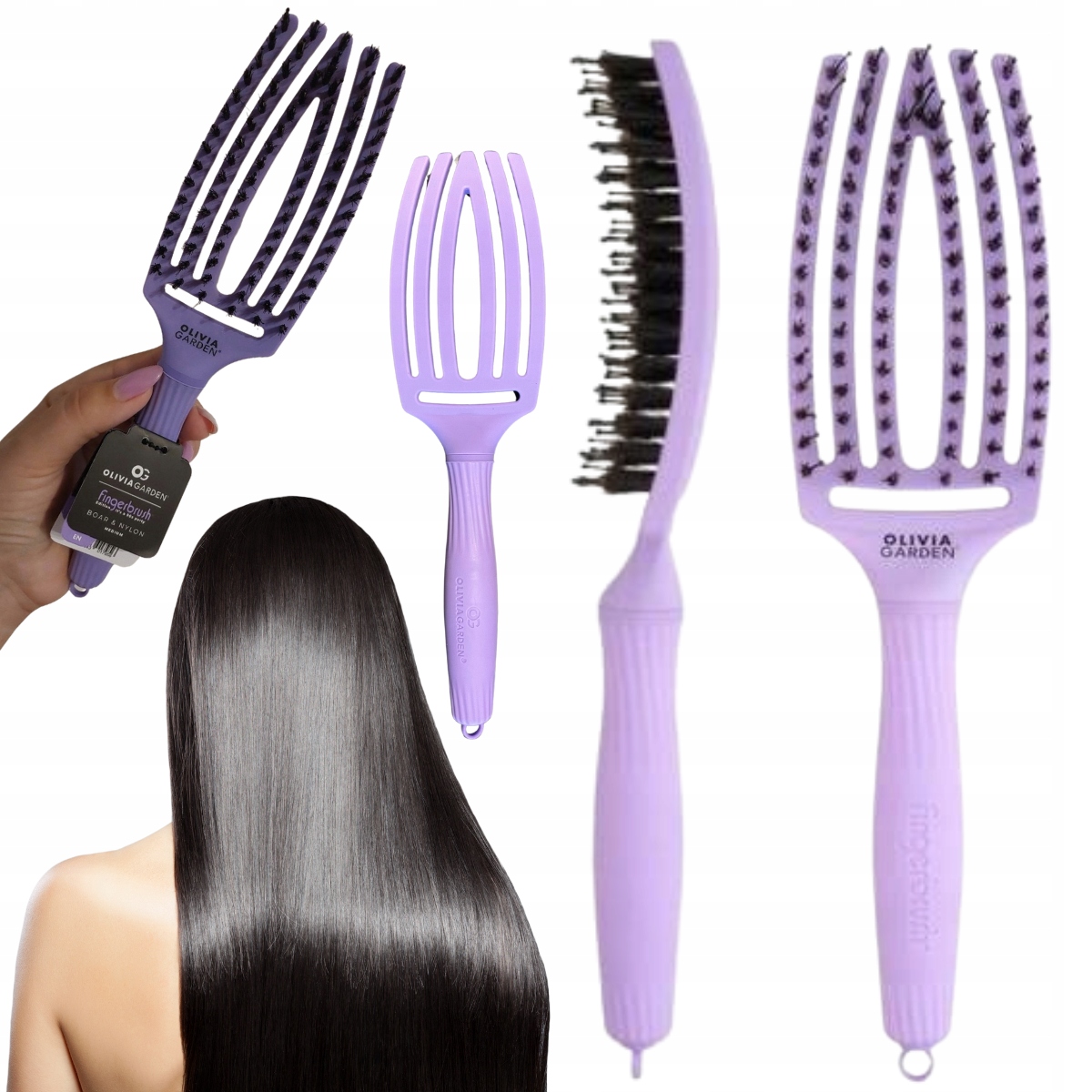 Szczotka Do Włosów Olivia Garden Z Włosia Dzika Finger Brush Modelowania