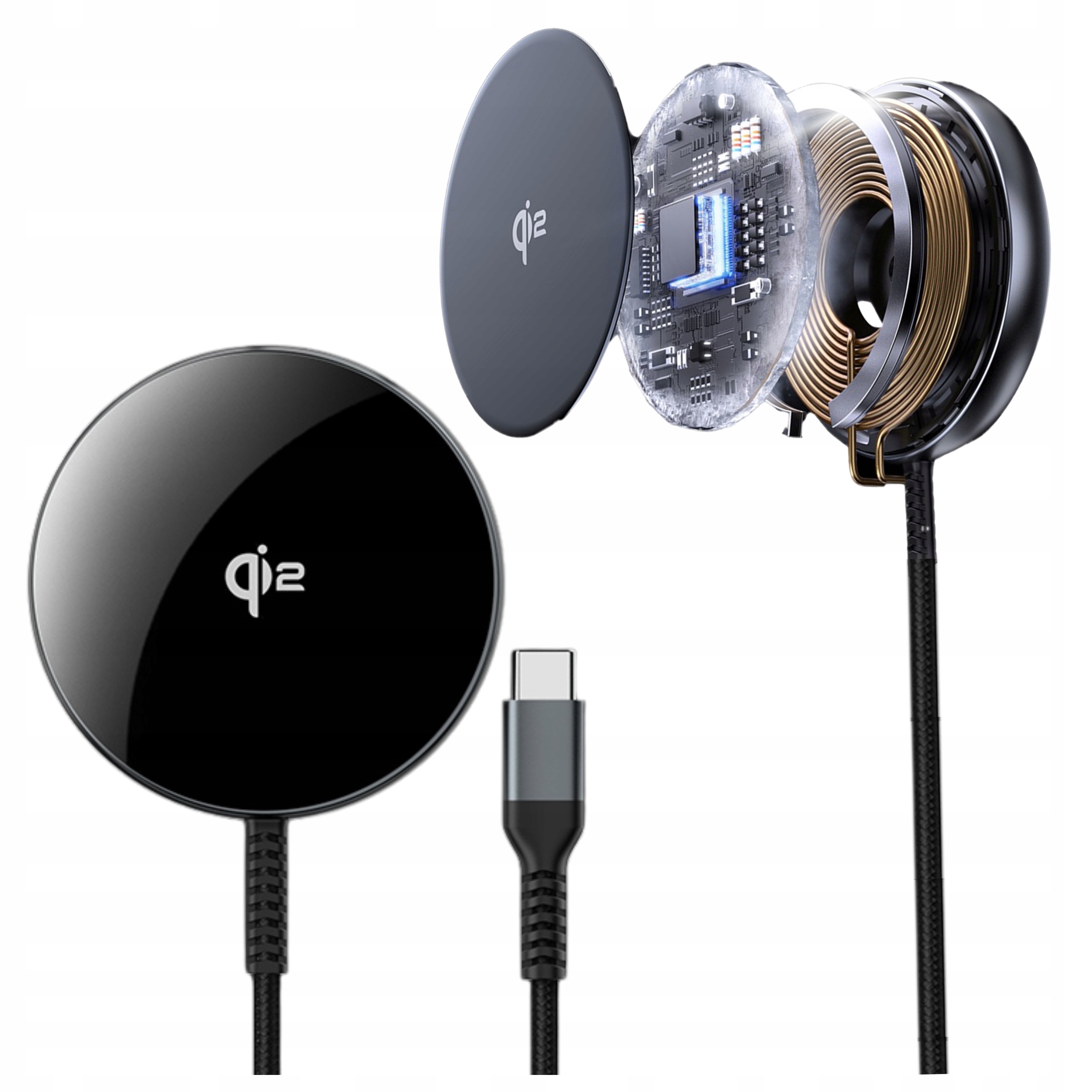 Bezdrátová Magnetická Indukční Nabíječka Qi 15W Pro Iphone Magsafe