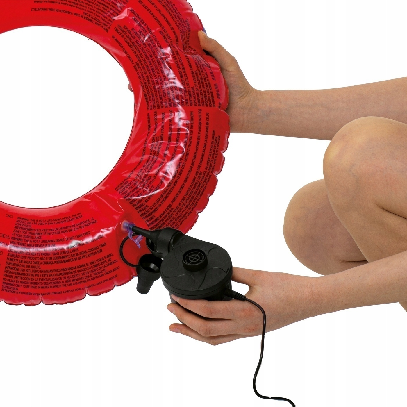 POMPKA ELEKTRYCZNA DO MATERACA piłki BASENU 3 KOŃCÓWKI do pompowania Długość pompki 11 cm