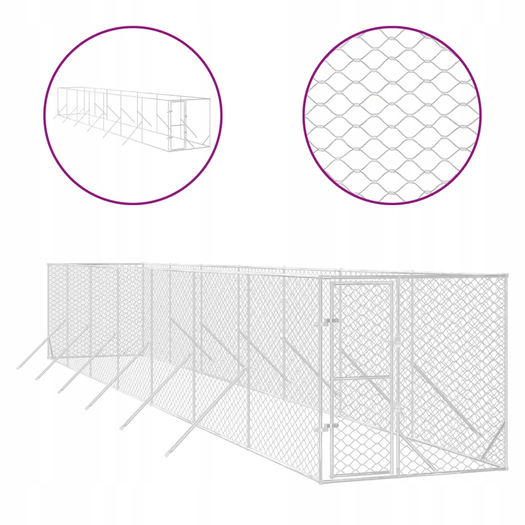Levně Kotec pro psa, 2x14x2 m, ocel
