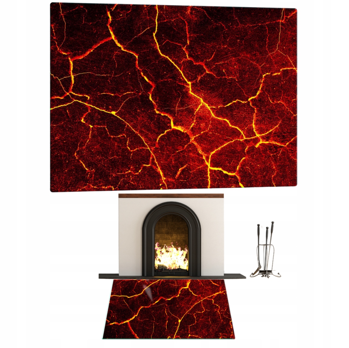 Sklo Pod Krb Tvrzené Sklo Podložka Rozměr 70x52cm Grafika Lava