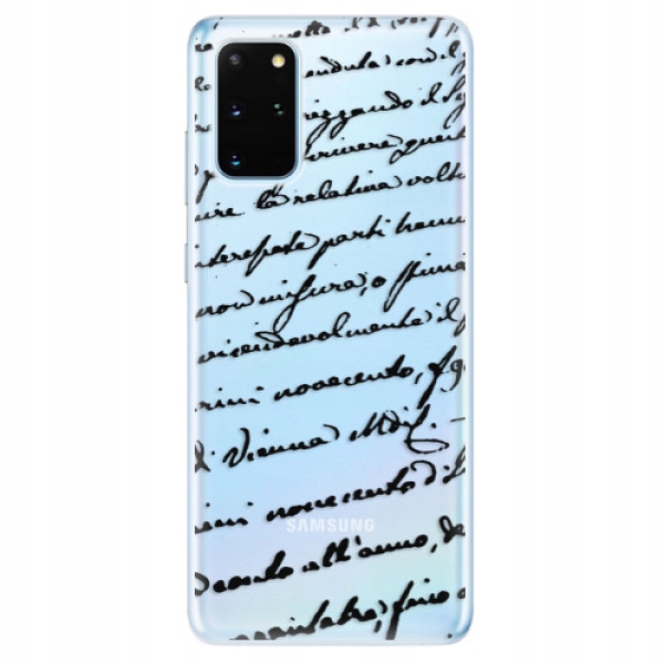 Silikonowe etui iSaprio Handwriting 01 czarne do Samsung Galaxy S20+