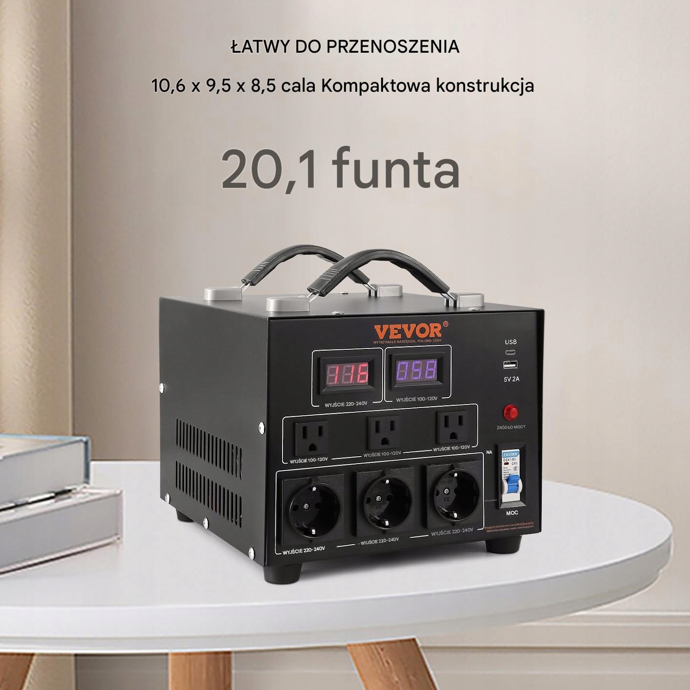 Transformátor Konvertor napätia 3000VA 220V 110V Ce