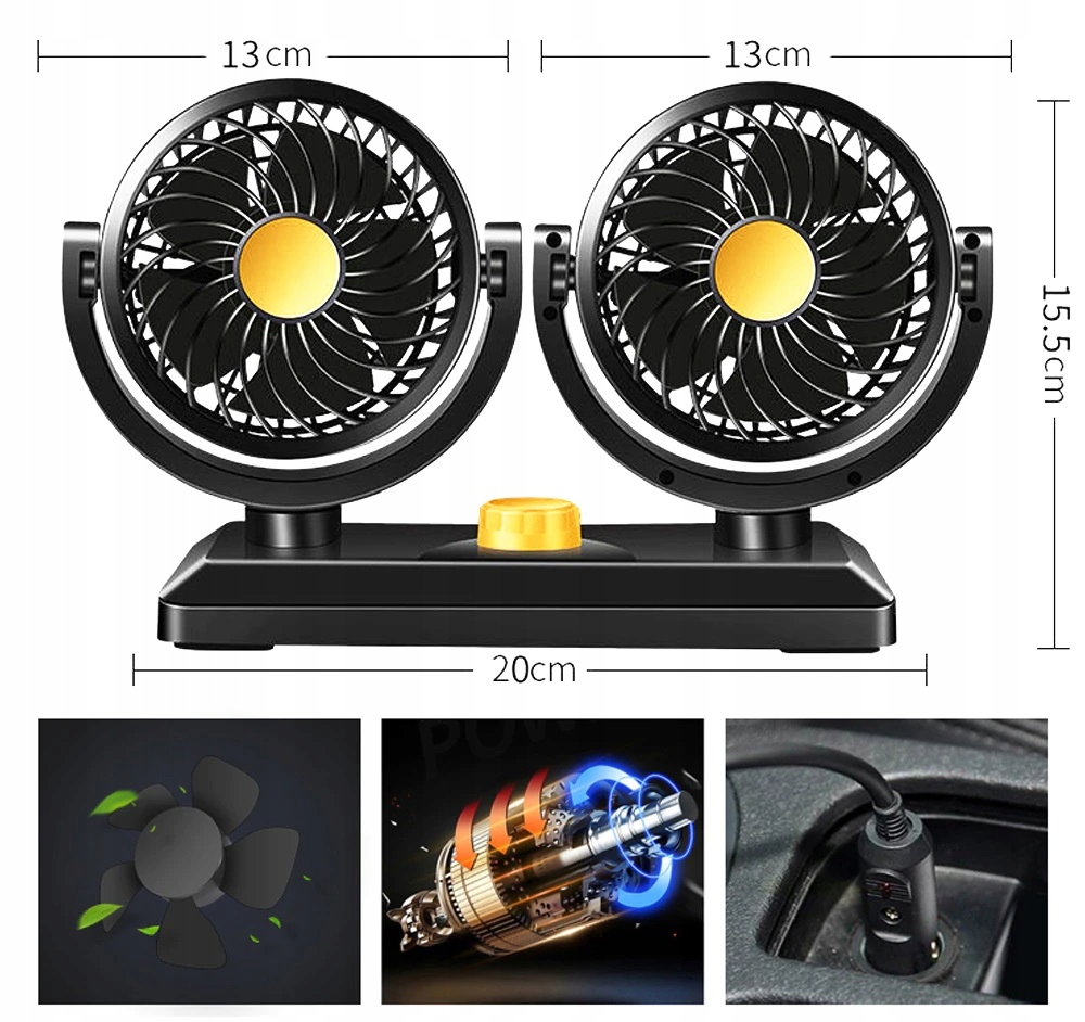 WENTYLATOR WIATRAK SAMOCHODOWY POD ZAPALNICZKĘ Producent inny