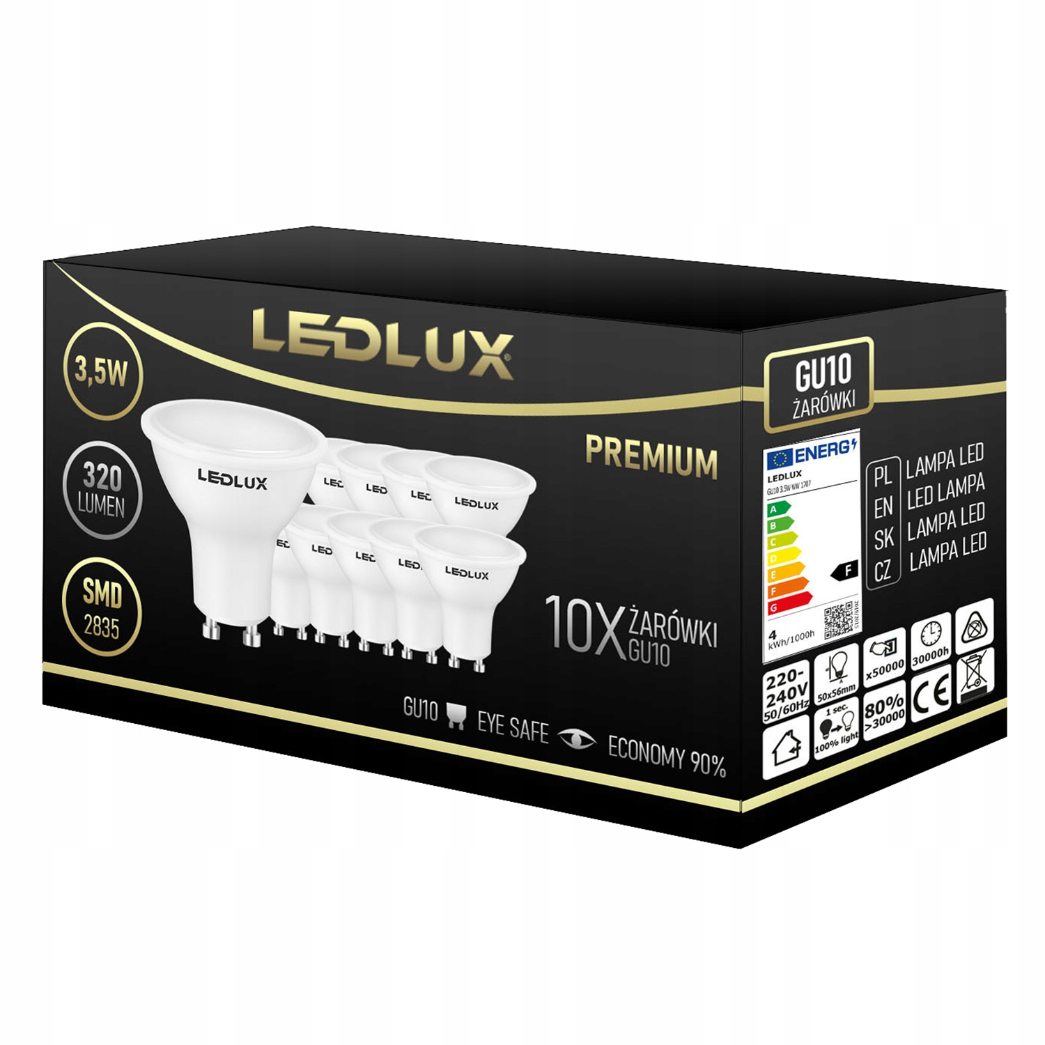 

10x Żarówka Led GU10 3,5W 35W 320lm Smd CCD