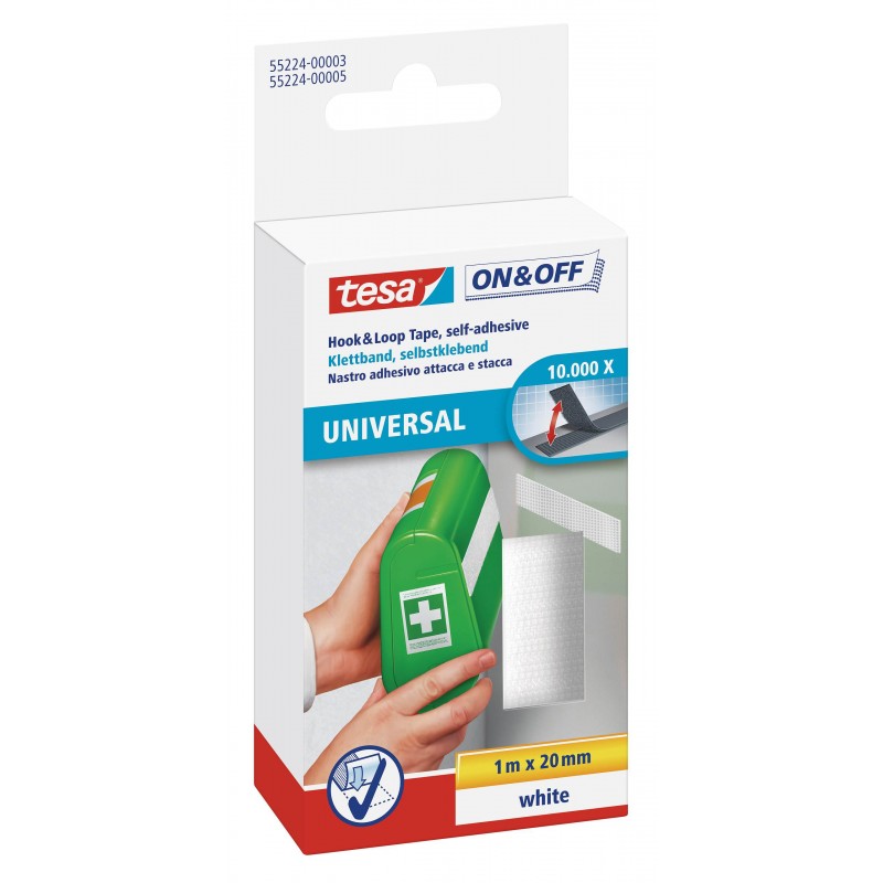 

55224 Tesa taśma rzep samoprzylepny Biały 20mm/1m