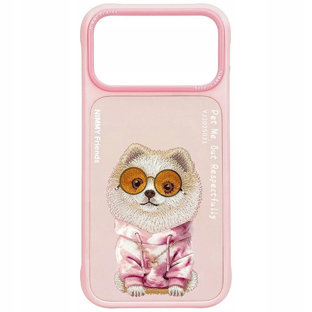 Pouzdro Nimmy Glasses Cool Dog pro iPhone 17 Pro, růžové