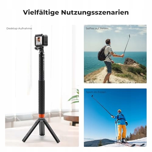 K&F CONCEPT Węglowy Selfie Stick Niewidzialny Monopod Do Kamer Hero DJI — miniatura 6