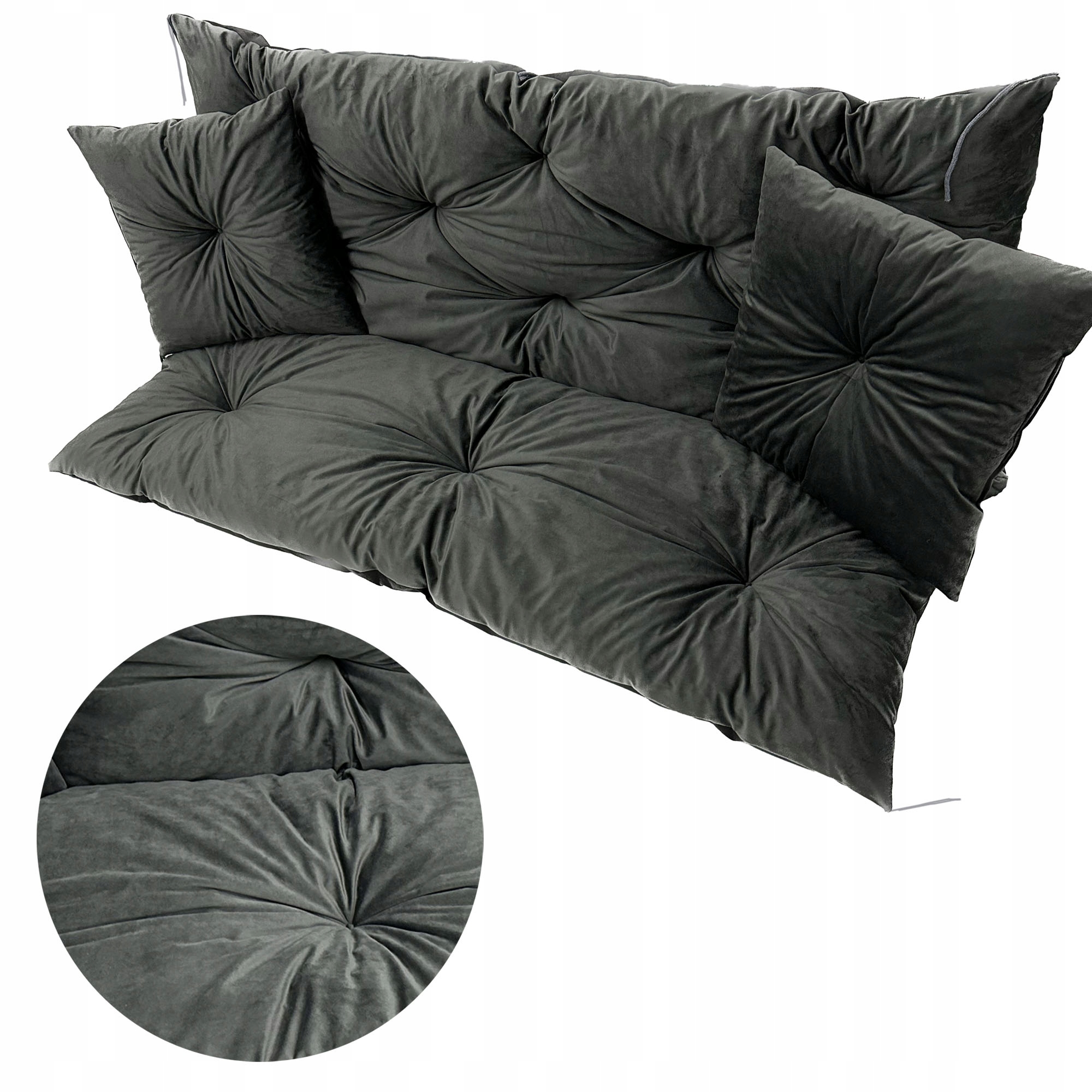 Záhradný Vankúš Set 120X60X50 CM Na Lavičku, Hojdačku, Vodoodolný Velúr