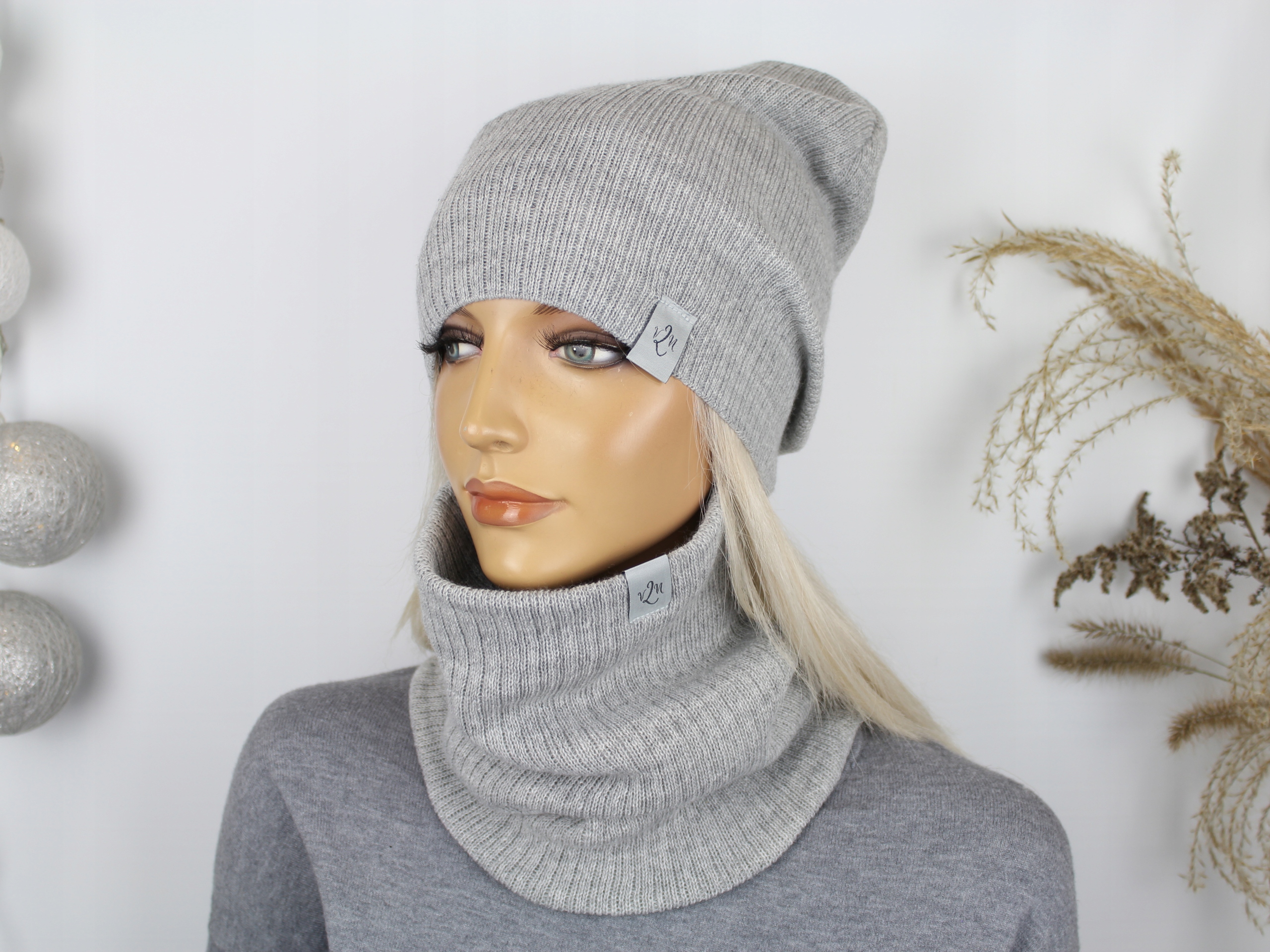 KOMPLET DAMSKI CZAPKA DAMSKA + KOMIN SZALIK CHUSTA Marka inna