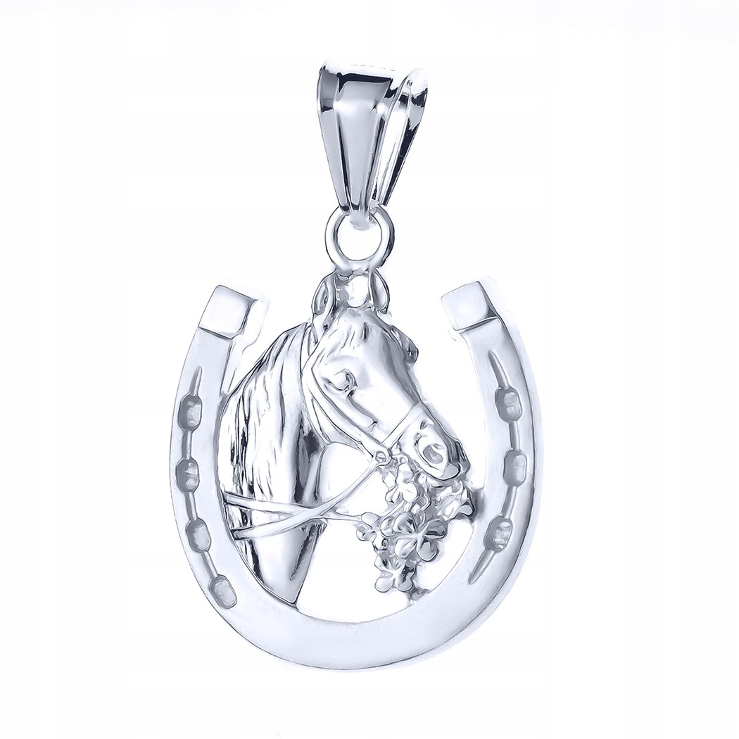 Stříbrný přívěsek koník, podkova a čtyřlístek