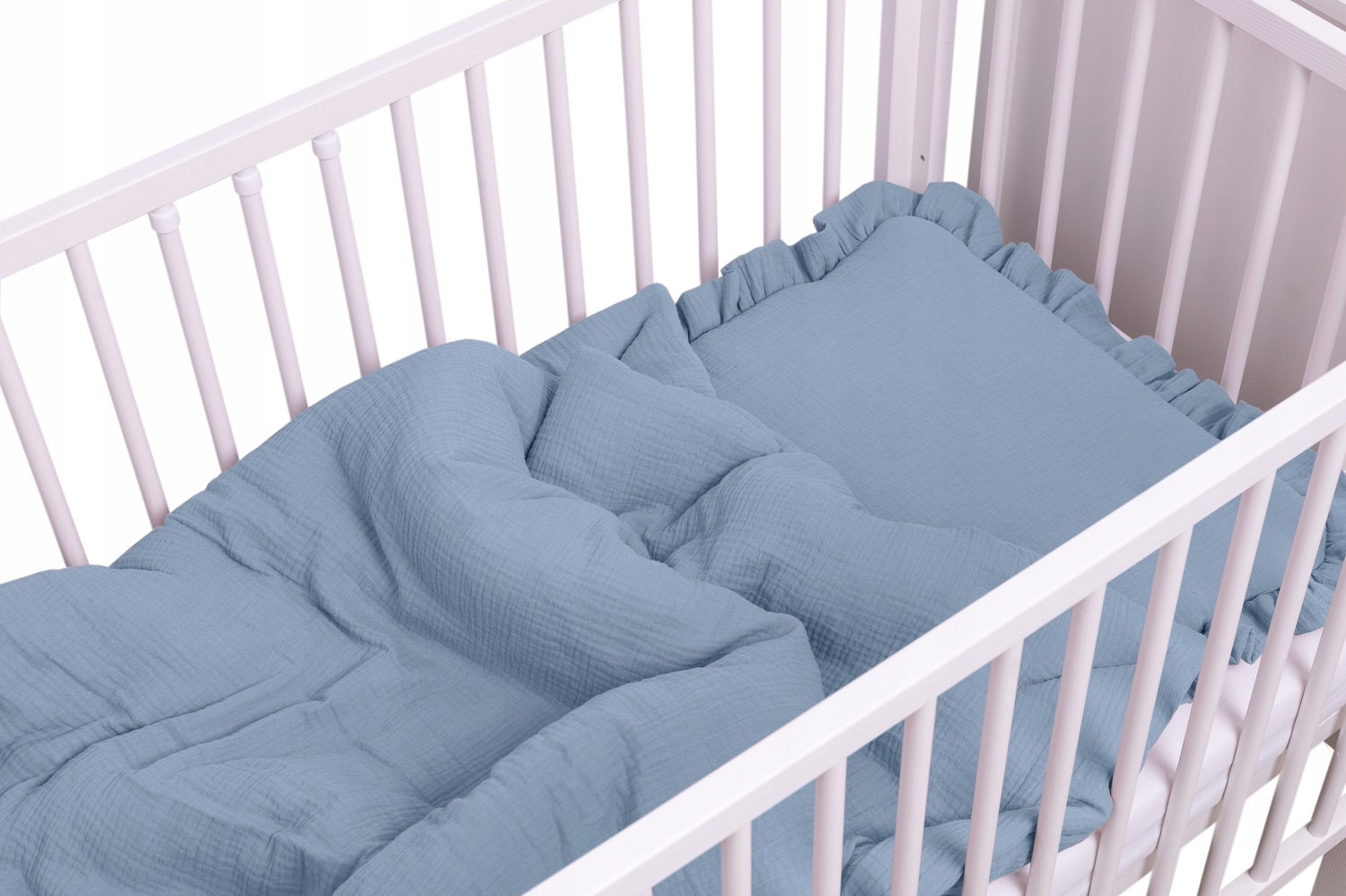 POŚCIEL MUŚLINOWA Z FALBANKĄ 120X90 Z WYPEŁNIENIEM