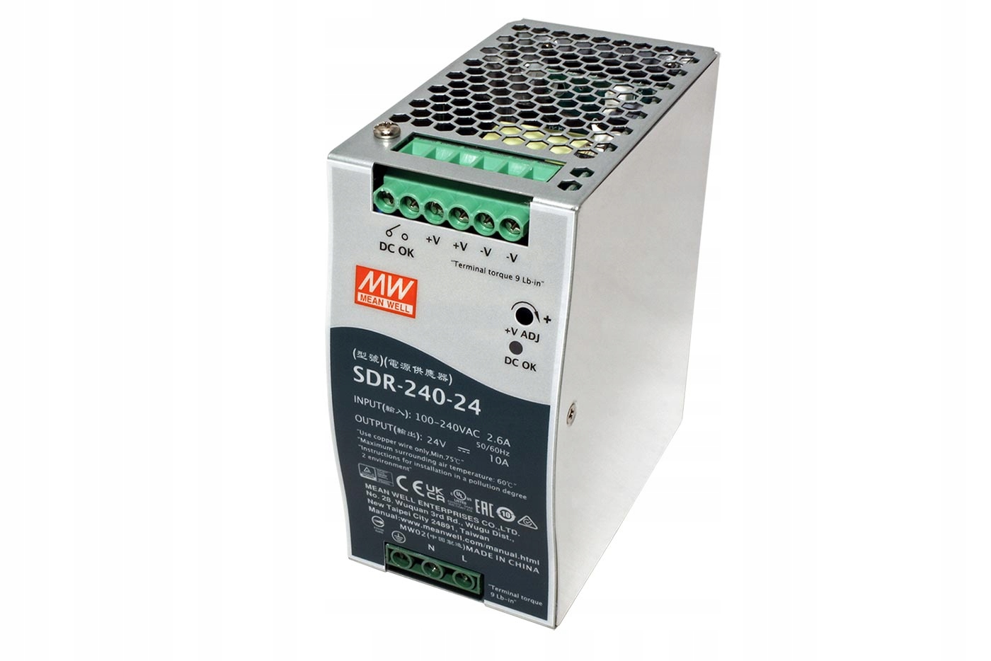 Mean-well Napájecí adaptér na Din lištu, 24V DC, 240W (SDR-240-24)