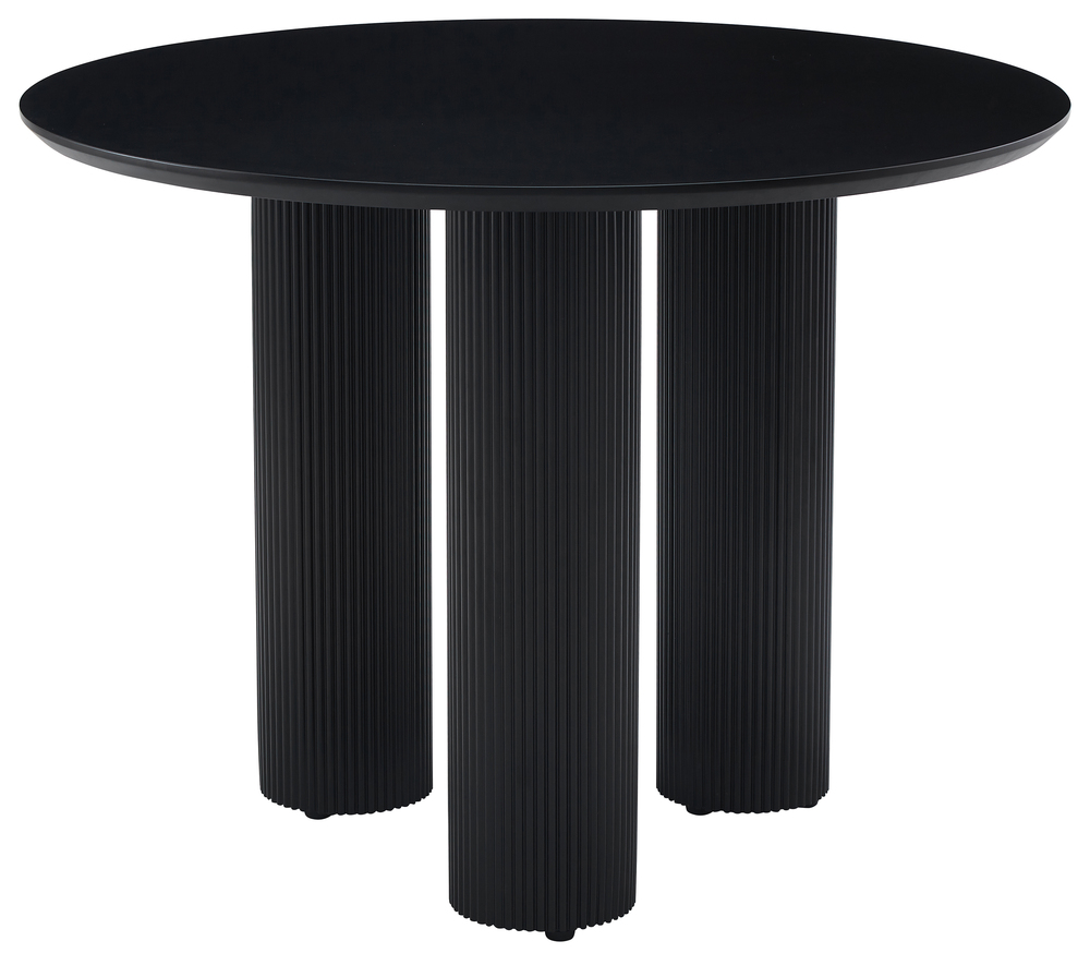 Jídelní stůl kulatý Fascons 100 cm černý lamely