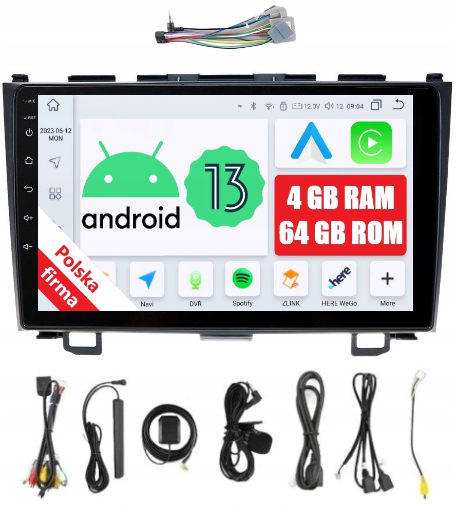 Radio 2DIN Nawigacja Android Honda Crv Cr-v 3 III 4/64 Gb Dsp Carplay Lte