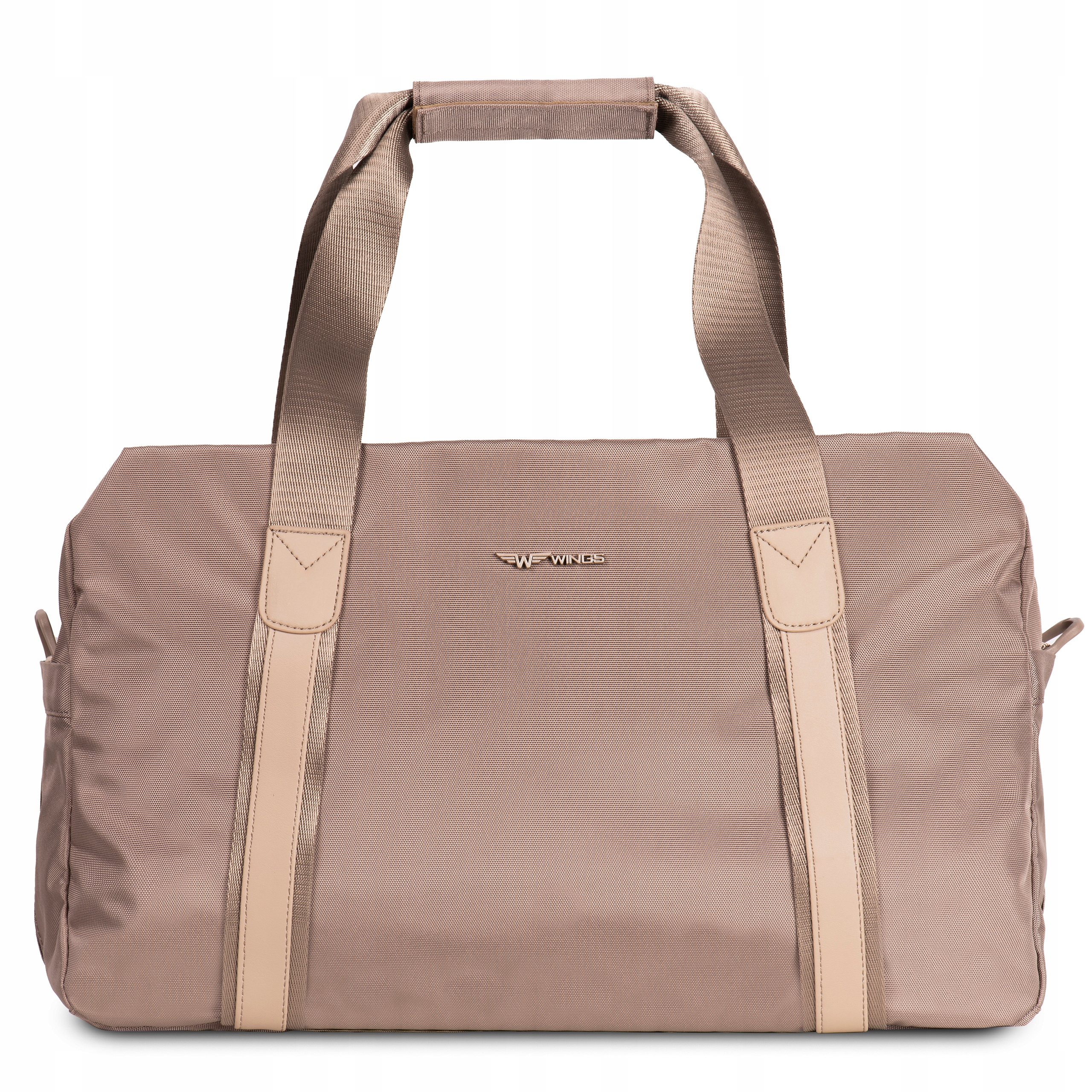 Béžová cestovní sportovní taška s nastavitelným pásem a prostorným zavazadlem Wings