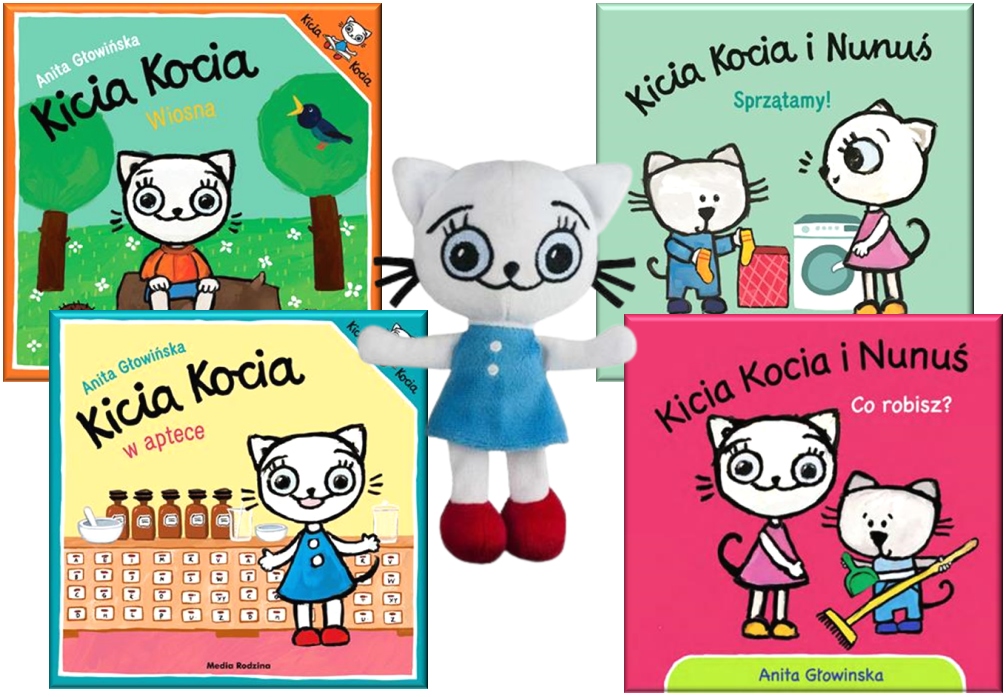 Kicia Kocia 4 książeczki Maskotka Głowińska Pakiet