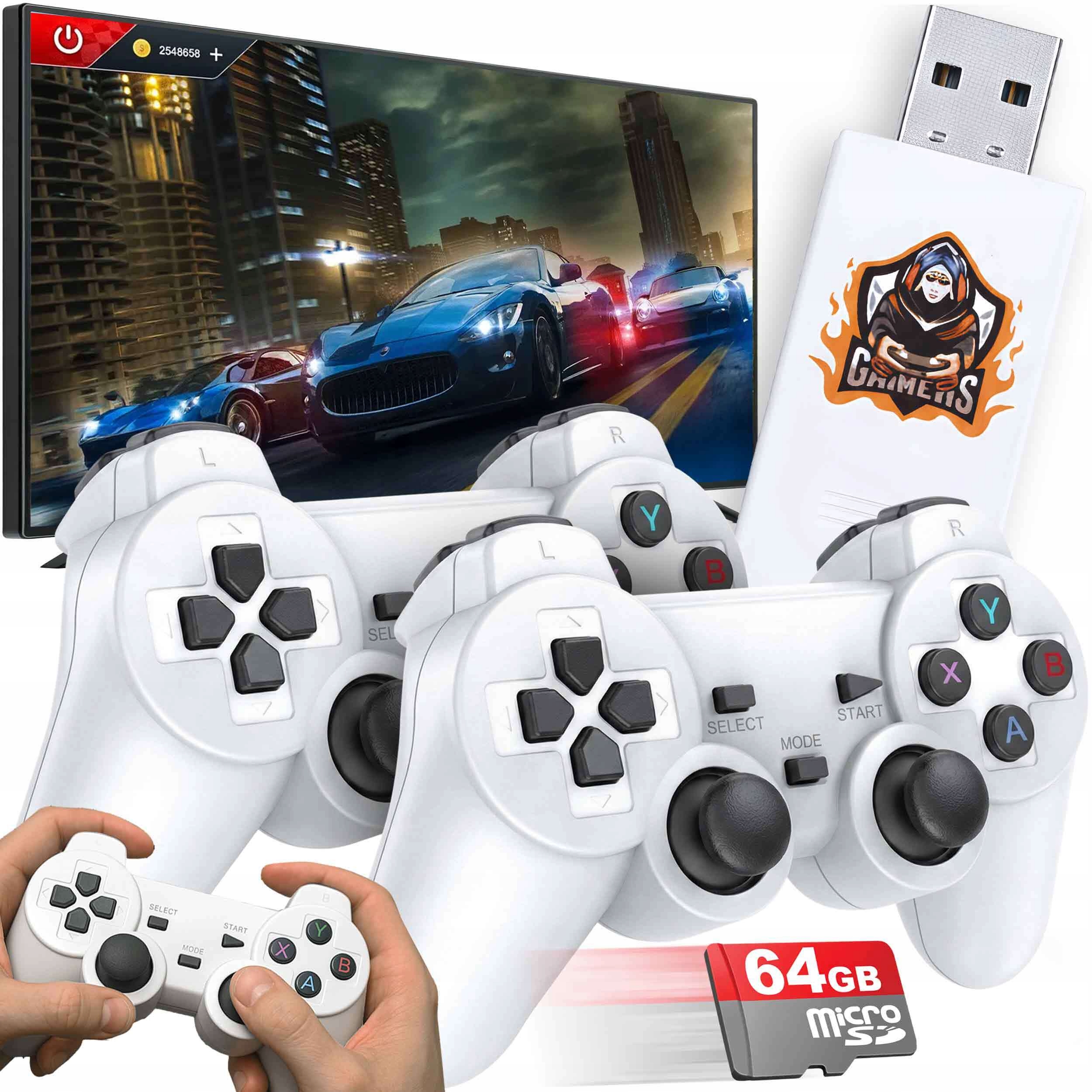 Retro Herní Konzole Tv Emulátor Televizní Hra 2 Bezdrátové Pady 64GB