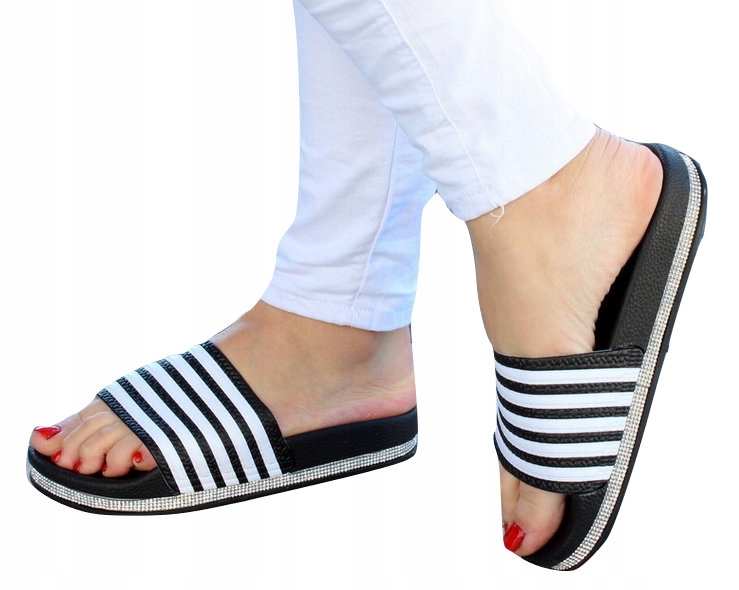 Mieniące Klapki Gruba Podeszwa Cekiny Kolory 37