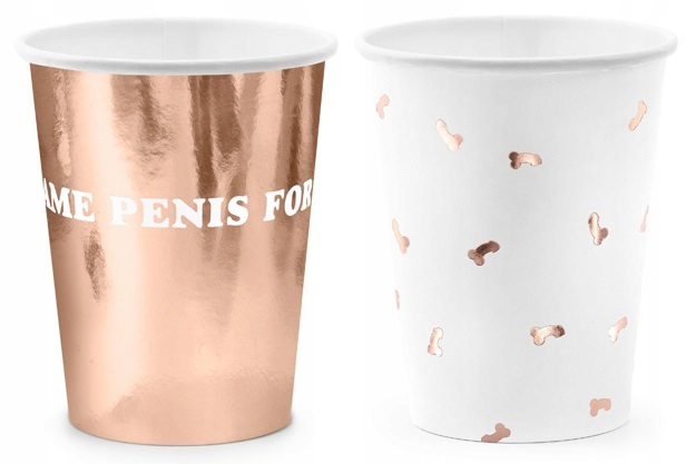 

Kubeczki Peniski Rose Gold Wieczór Panieński 6 Szt