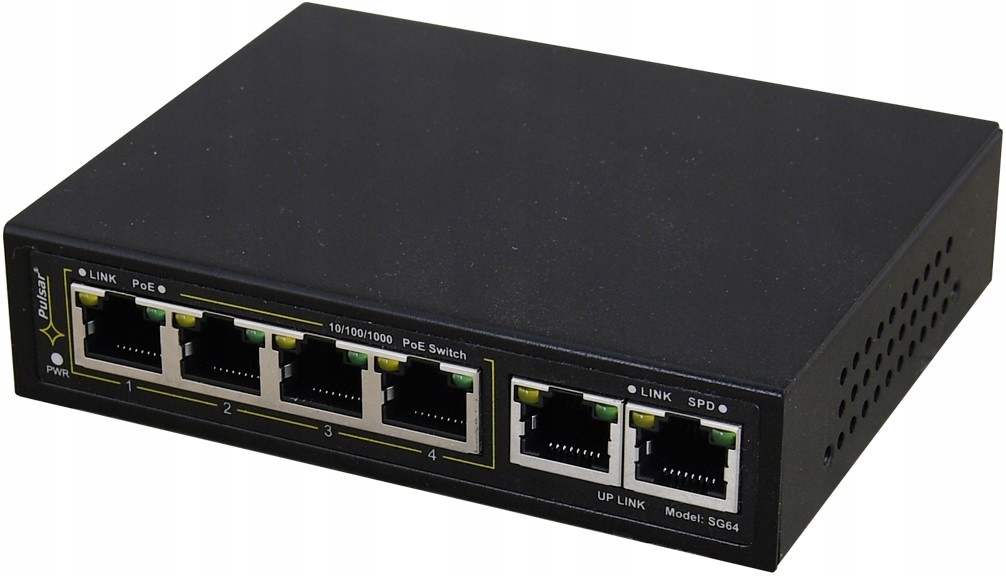 Switch PoE Pulsar SG64 6-portový pro 4 Ip kamery