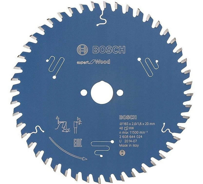 Bosch Kotoučová Pila S Karbidem Na Dřevo Expert Wood 165 x 20 x 2,6 mm 48 Z