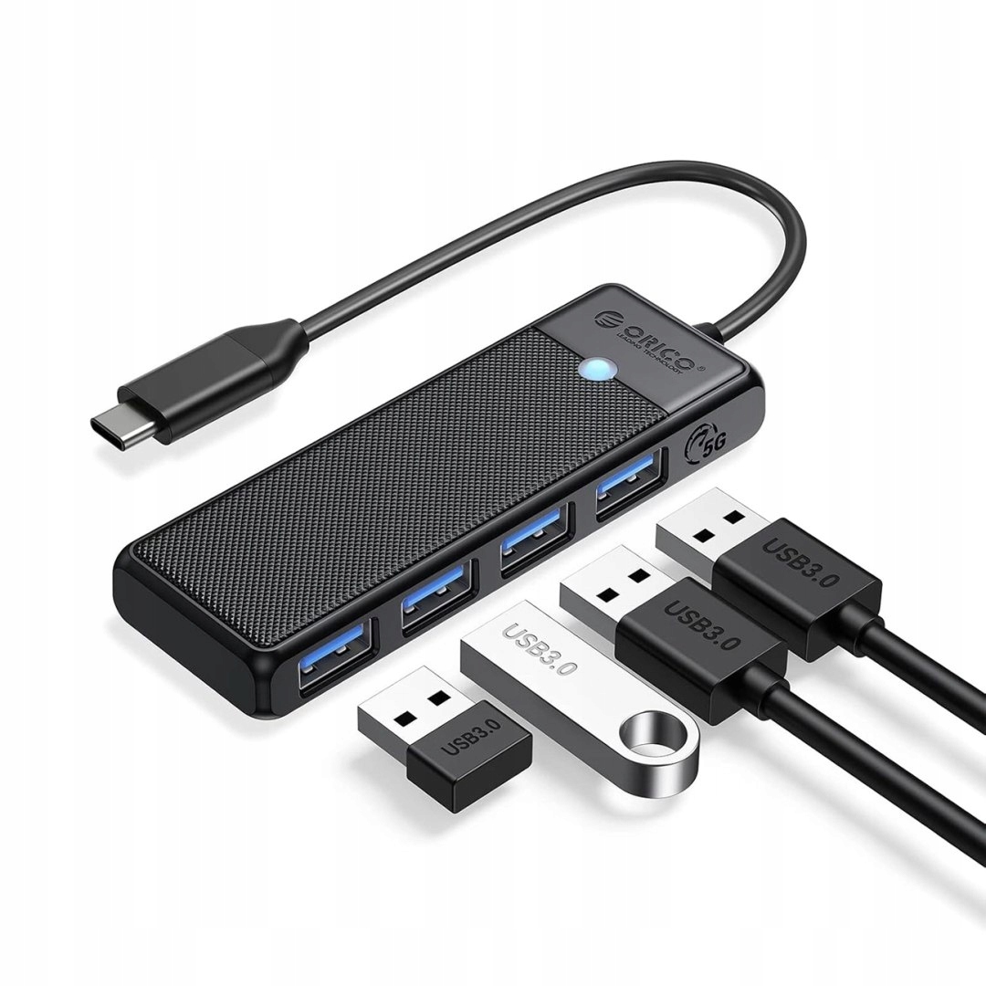 Hub Usb Orico PAPW4A-C3 4-portowy 4x Usb-a 3.0 0,15 m czarny