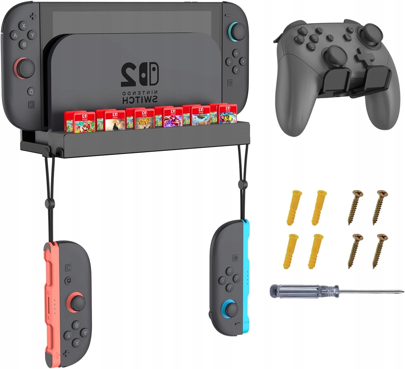 UCHWYT ŚCIENNY DO SWITCH 2 REGULOWANY KĄT SOLIDNA PODPORA