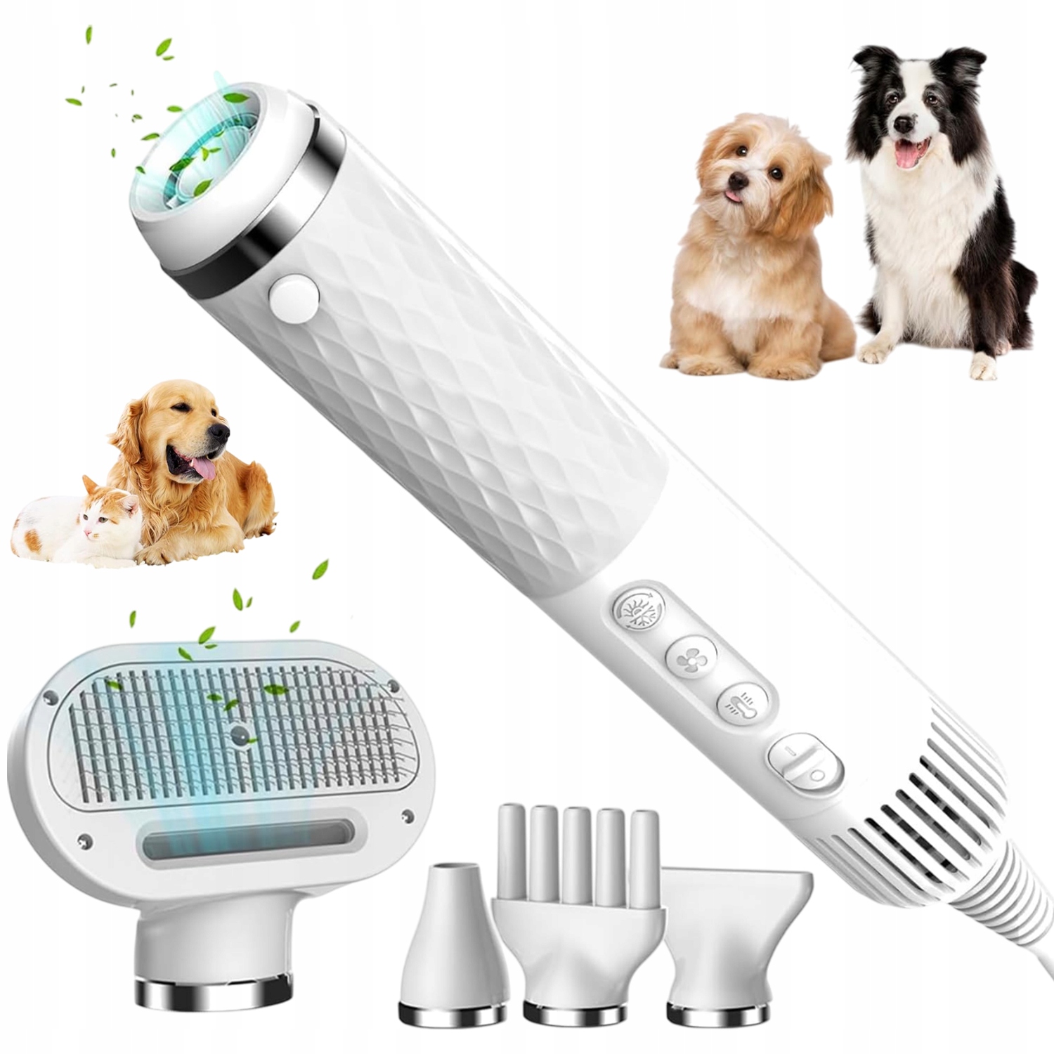 Levně Sušička S Kartáčem Kartáč Pro Psy Zvířat 3 Rychlosti Větru 600W