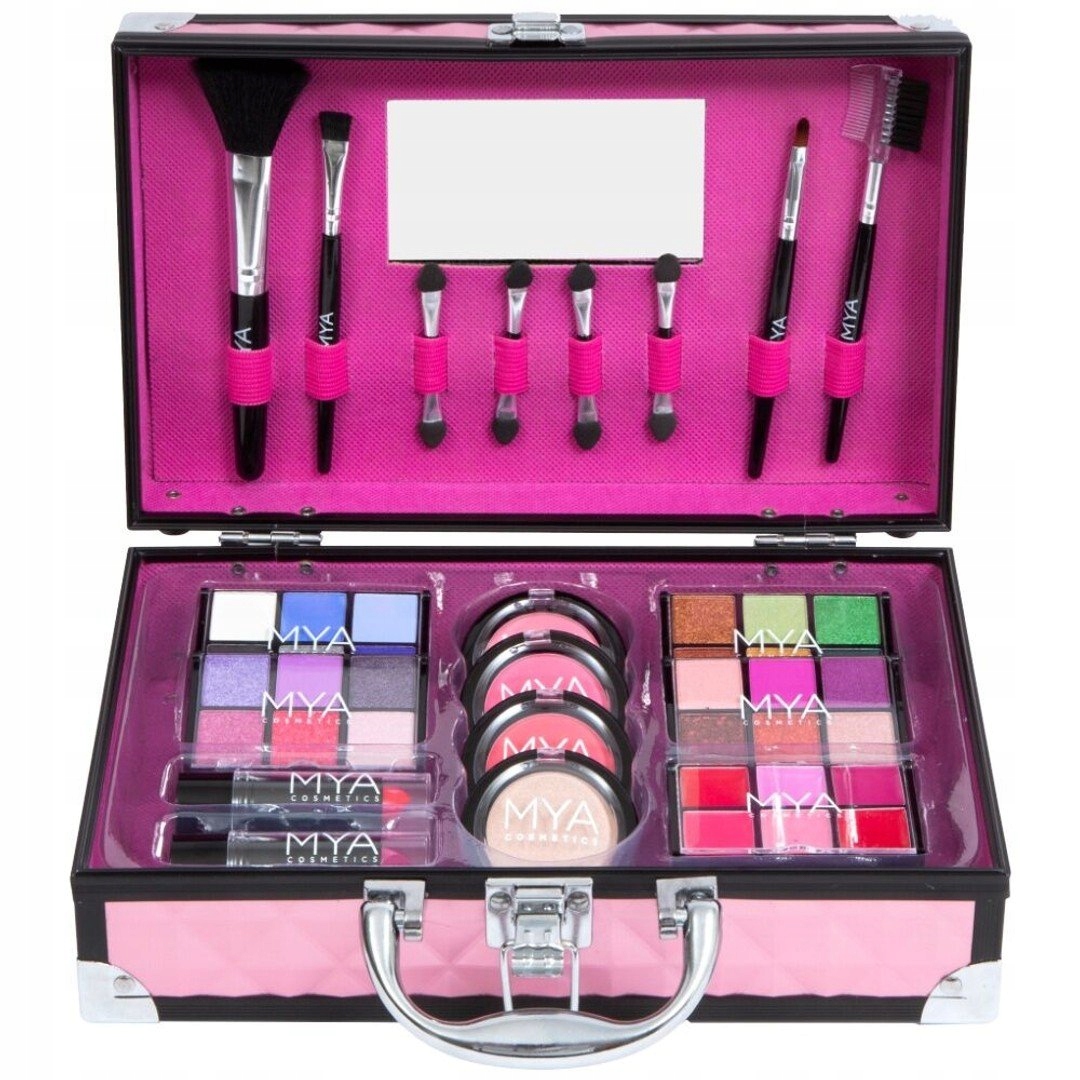 Mya Bon Voyage Kuferek do makijażu różowy zestaw kosmetyków do malowania 8+