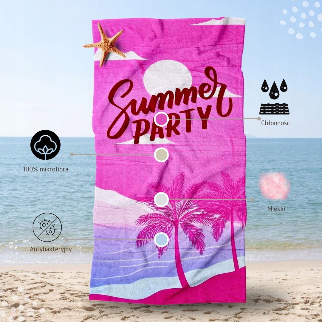 DUŻY RĘCZNIK PLAŻOWY SZYBKOSCHNĄCY 70X140 KĄPIELOWY Z MIKROFIBRY WZORY XL % Marka RoomTime