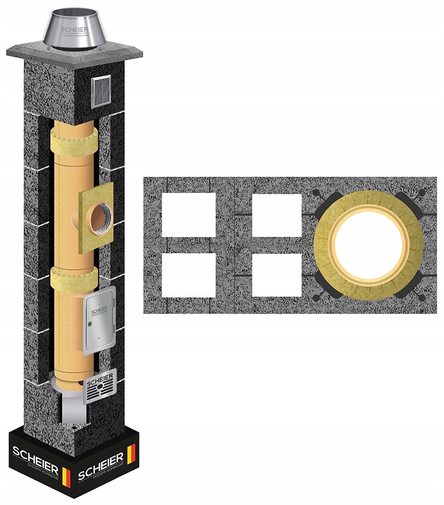 Keramický komínový systémový systém KW2+W2 fi 180 12 m Standard 36x78