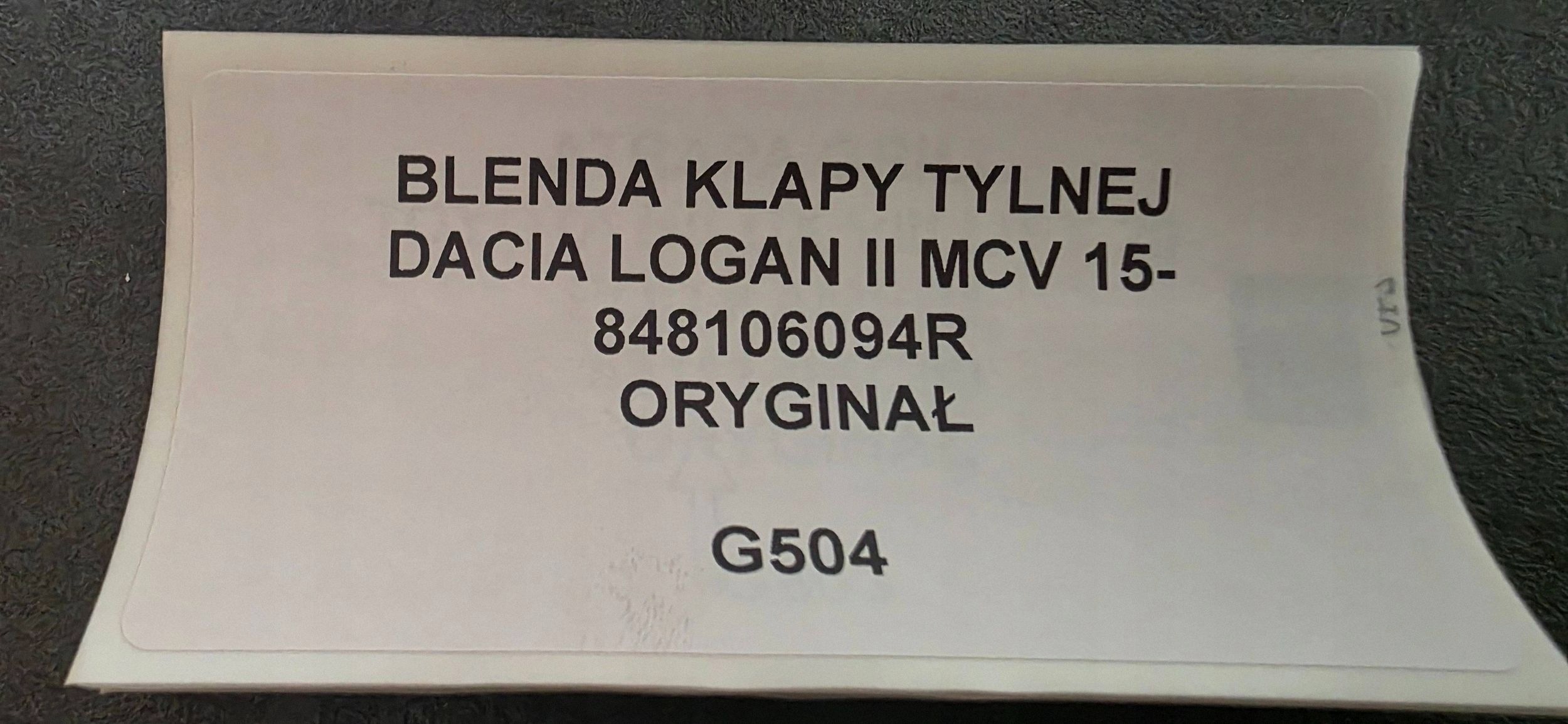 Couverture de lhayon DACIA LOGAN II MCV 15- Original 848106094R