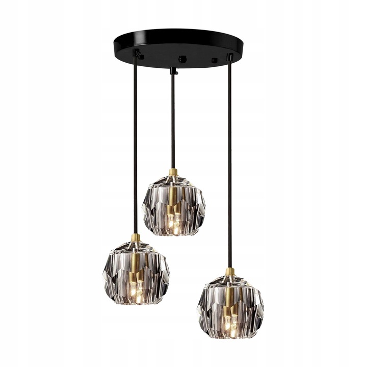 

Lampa Wisząca Żyrandol Kryształowy Glamour Kule 3