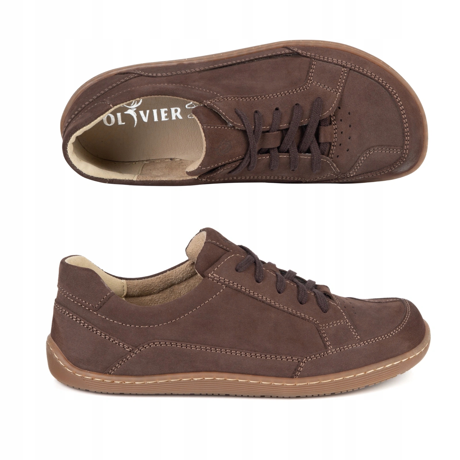 Barefoot Dámské minimalistické kožené tenisky 1282 hnědé 40