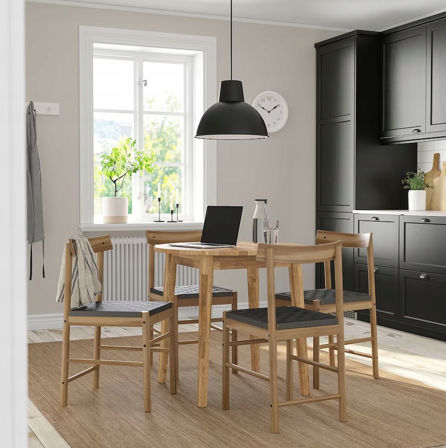 IKEA NACKANAS Stół i 4 krzesła akacja 80 cm Długość stołu 80 cm