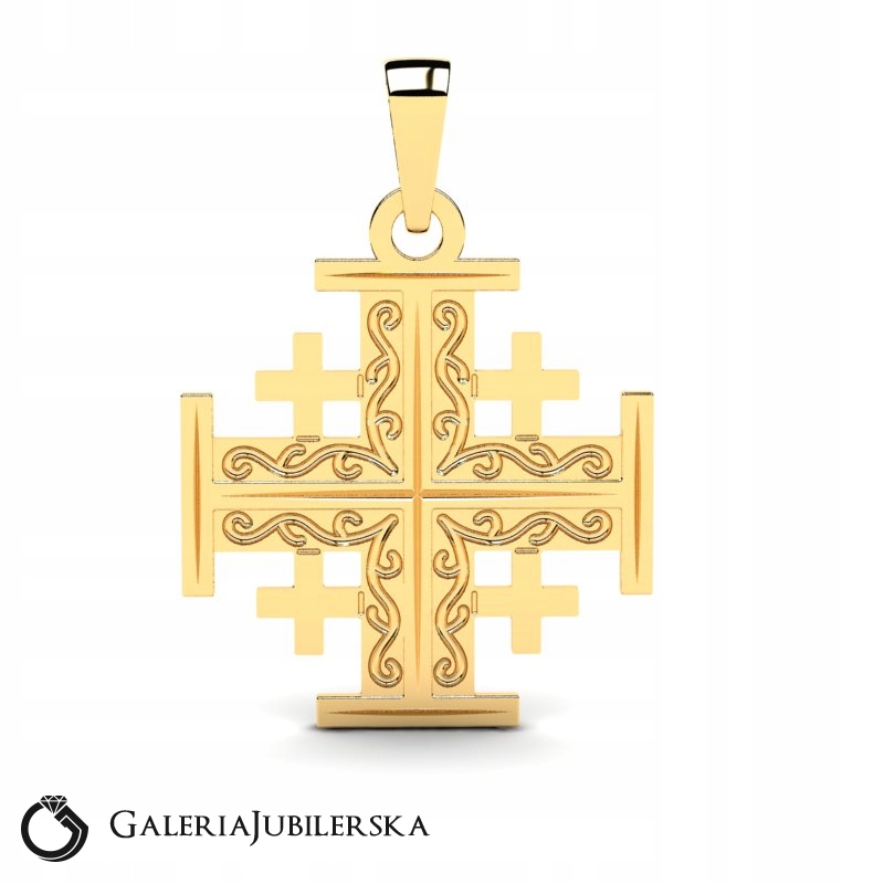 Jeruzalémský Zlatý Kříž Pro Přijímání Křest 14KR