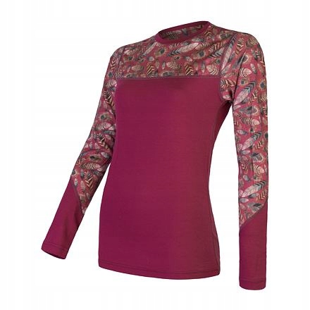 Sensor Merino Impress dámské triko dl.rukáv lilla/feather velikost L