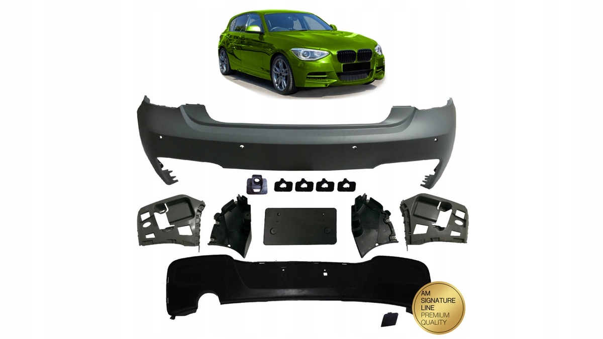 Tylny zderzak sport PDC zestaw z dyfuzorem BMW 1 (F20, F21) Hatchback prze Producent części MTuning