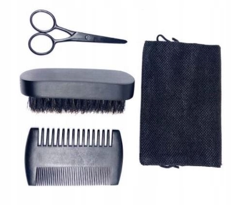 ZESTAW DO PIELĘGNACJI BRODY CZARNY 5 ELEMENTÓW