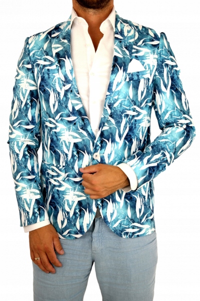 GIOVANNI PERA Marynarka męska D503 liście 50 M Rodzaj jednorzędowy