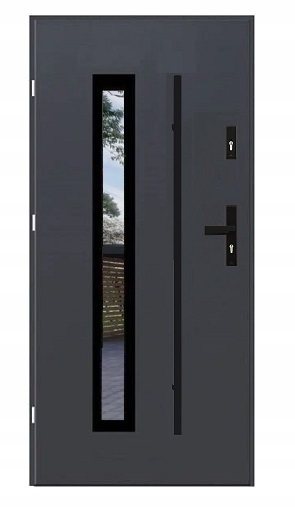 Vnější Dveře Ocelové Future 03 Černý Reling