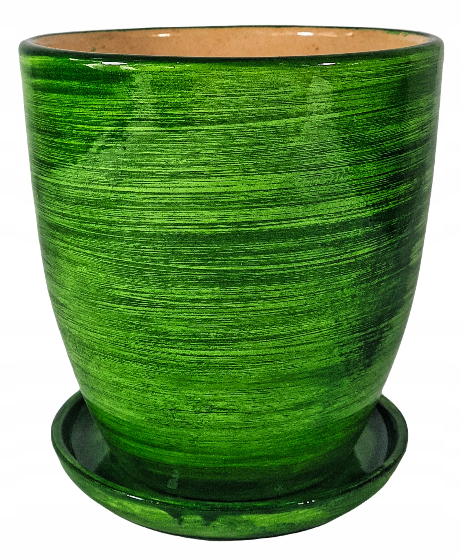 

Doniczka Osłonka Ceramiczna Z Podstawką Zielona