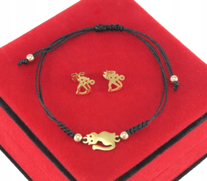 

Komplet Złoty Stal Szlachetna 316 L Kotek