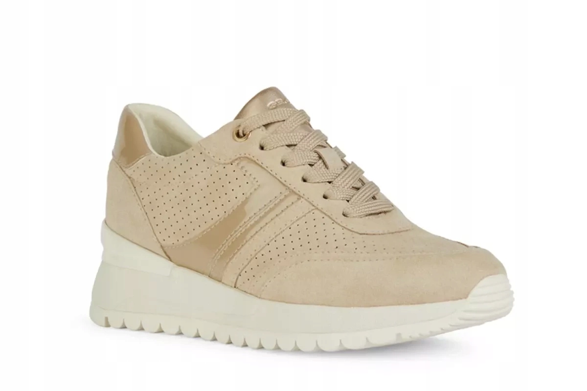 Geox tenisky D3500 béžové kožené dámské boty bílá podrážka Respira R38