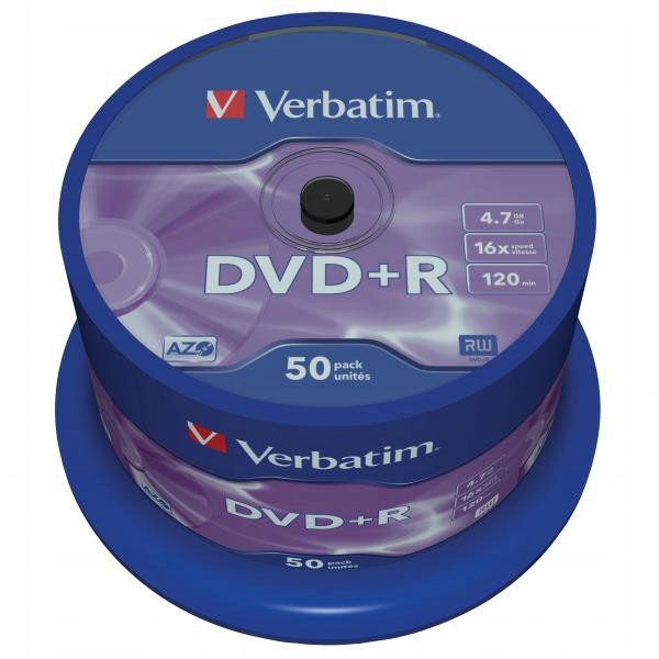 Płyta Verbatim Dvd+r Azo, 4,7GB, Prędkość 16X